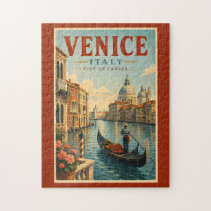 Venetië Italië Kanälen Illustratie Reis Kunst Retr Legpuzzel