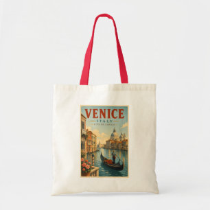 Venetië Italië Kanälen Illustratie Reis Kunst Retr Tote Bag