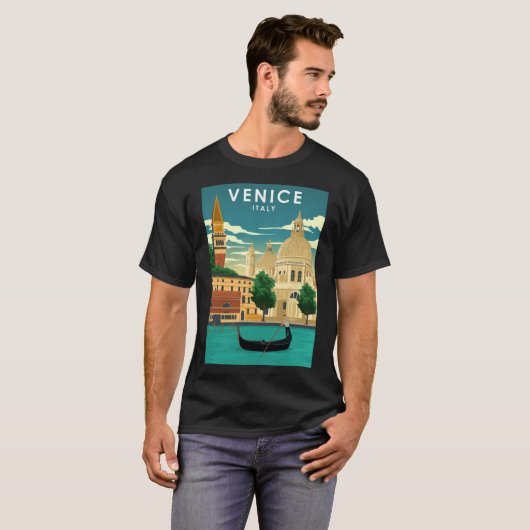 Venetië Italië Minimale reisposter Poster T-shirt (Voorkant volledig)