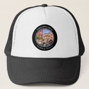 Venetië Italië Pen en was Waterverf Schilderen Trucker Pet