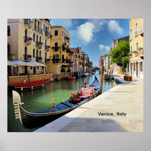 Venetië, Italië, pittoresk met gondel en kanaal, Poster