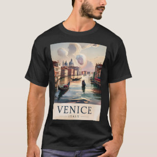 Venetië Italië Reis Oude Waterverf Grote Kanaal T-shirt