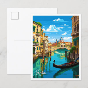 Venetië Italië Reizen Illustratie Briefkaart
