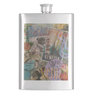 Venetië Italië Reizen Vintage  Kleurrijke Kunst Heupfles