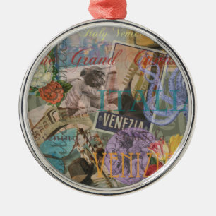 Venetië Italië Reizen Vintage  Kleurrijke Kunst Metalen Ornament