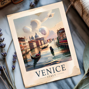 Venetië Italië Reizen  Waterverf Grand Canal Briefkaart