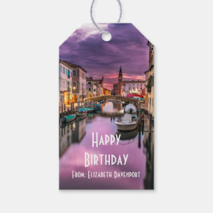 Venetië, Italië Schilderachtig kanaal en Venetiaan Cadeaulabel