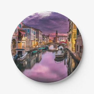 Venetië, Italië Schilderachtig kanaal en Venetiaan Papieren Bordje