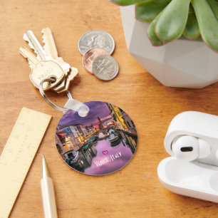 Venetië, Italië Schilderachtig kanaal en Venetiaan Sleutelhanger