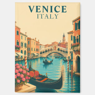 Venetië Italië Souvenir Magneet Rialto Brug Vintag