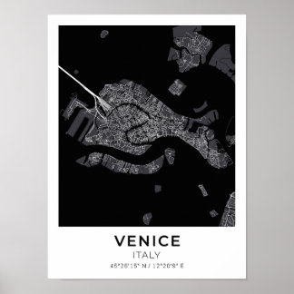 Venetië Italië Stadsplattegrond Poster