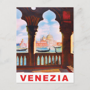 Venetië, Italië. Uitzicht vanaf het terras Briefkaart