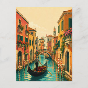 Venetië Italië Venetiaans Kanaal Gondel Souvenir Briefkaart