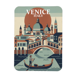 Venetië Italië Vintage Reis Gondel Kanaal Magneet