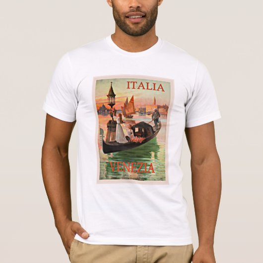 Venetië Italië vintage reisposter T-shirt (Voorkant)