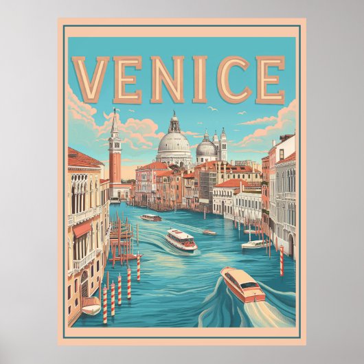 Venetië, Italië Vintage reizen Poster (Voorkant)