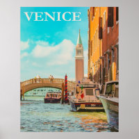 Venetië, Italië Vintage Travel Poster