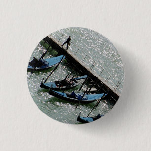 Venetië, Italië: Wandelen met gondels Ronde Button 3,2 Cm