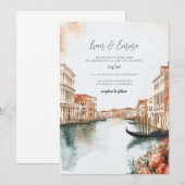 Venetië Italië Waterverf bruiloft Kaart (Voorkant / Achterkant)