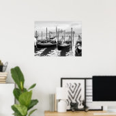 Venetië Italië zwart-wit landschap P Triptych Poster (Thuiskantoor)