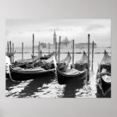 Venetië Italië zwart-wit landschap P Triptych Poster (Voorkant)