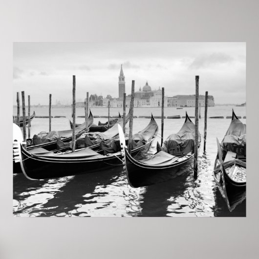 Venetië Italië zwart-wit landschap P Triptych Poster (Voorkant)