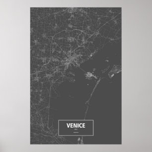 Venetië, Italië (zwart wit) Poster