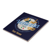 Venetië met gondolier Italië carnaval vintage Tegeltje (Zijkant)