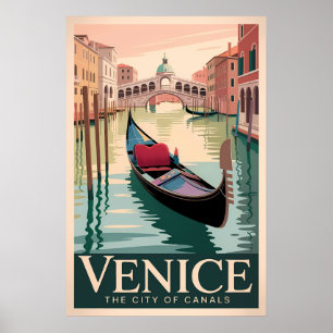 Venetië Reizen - Gondelbaan op het Canal Grande Poster