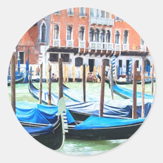 Venetië Ronde Sticker (Voorkant)