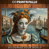 Venetië schoonheid op het balkon tissuepapier