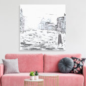 Venetië Stad op de Waterschepen Gebouwen Canvas Afdruk (Insitu (Woonkamer))