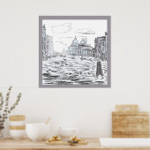 Venetië Stad op de Waterschepen Gebouwen Poster (Keuken)