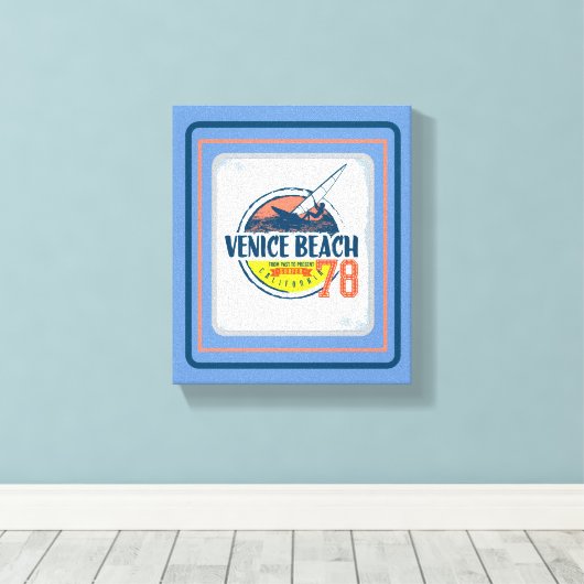 Venetië Strand 1978 Surf Art Poster Canvas Afdruk (Insitu (Houten vloer))