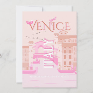 Venetië Travel Art, Italië, Travel Art, Pastel Feestdagenkaart