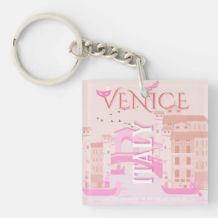 Venetië Travel Art, Italië, Travel Art, Pastel Sleutelhanger