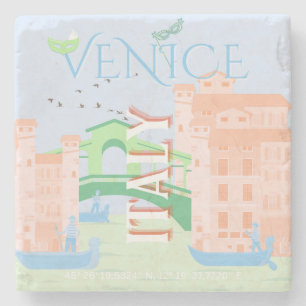 Venetië Travel Art, Italië, Travel Art Stenen Onderzetter