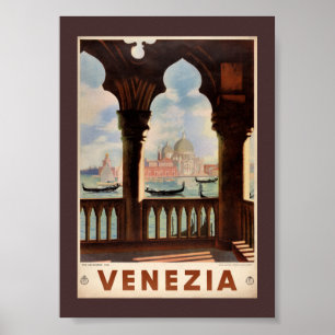 Venetië Venezia Oude Reisposter Gerestaureerd Poster