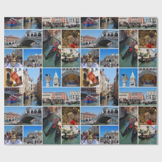 Venetiekcollage Cadeaupapier (Vlak)