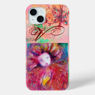 VENETISCHE MASKERADE - MASK IN RODE MONOGRAM iPhone 15 MINI HOESJE