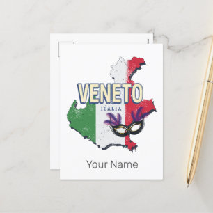 Veneto Italië Retro Regio Kaart Souvenir