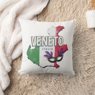 Veneto Italië Retro Regio Kaart  Souvenir Kussen
