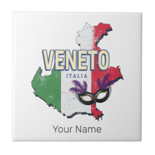 Veneto Italië Retro Regio Kaart  Souvenir Tegeltje