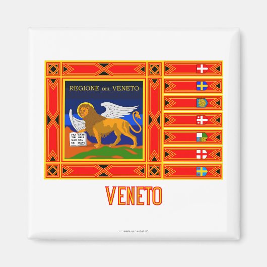 Veneto vlag met naam magneet (Voorkant)