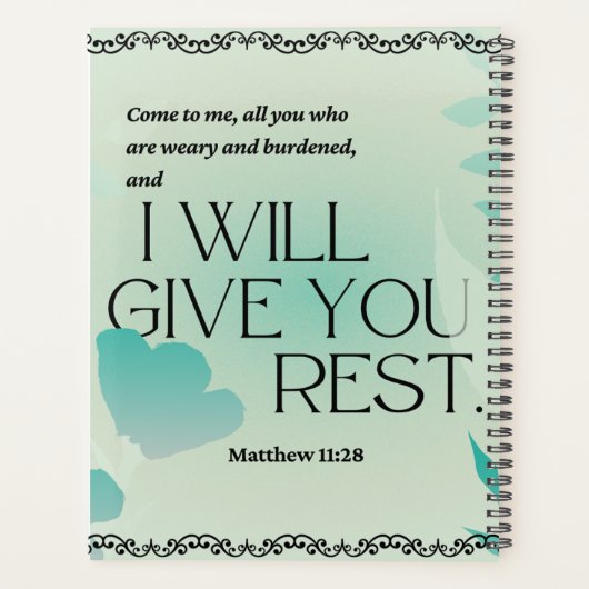 Venez à moi : Inspirational Planner Matthew 11-28 (Dos)