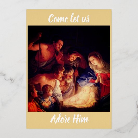 Venez adorons-Le Carte de vacances de Noël (Recto)