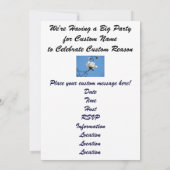 Venez célébrer avec nous ! Invitations Bleu Blanc (Dos)