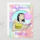 Venez célébrer mon anniversaire - Invitations (Devant / Derrière)