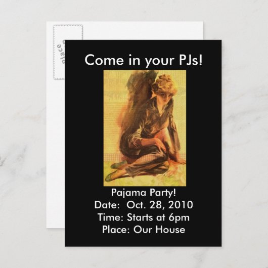 Venez dans vos PJs !, Invitation de la fête du pyj (Devant / Derrière)