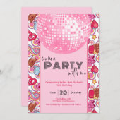 Venez faire la fête avec moi rose invitation d'ann (Devant / Derrière)